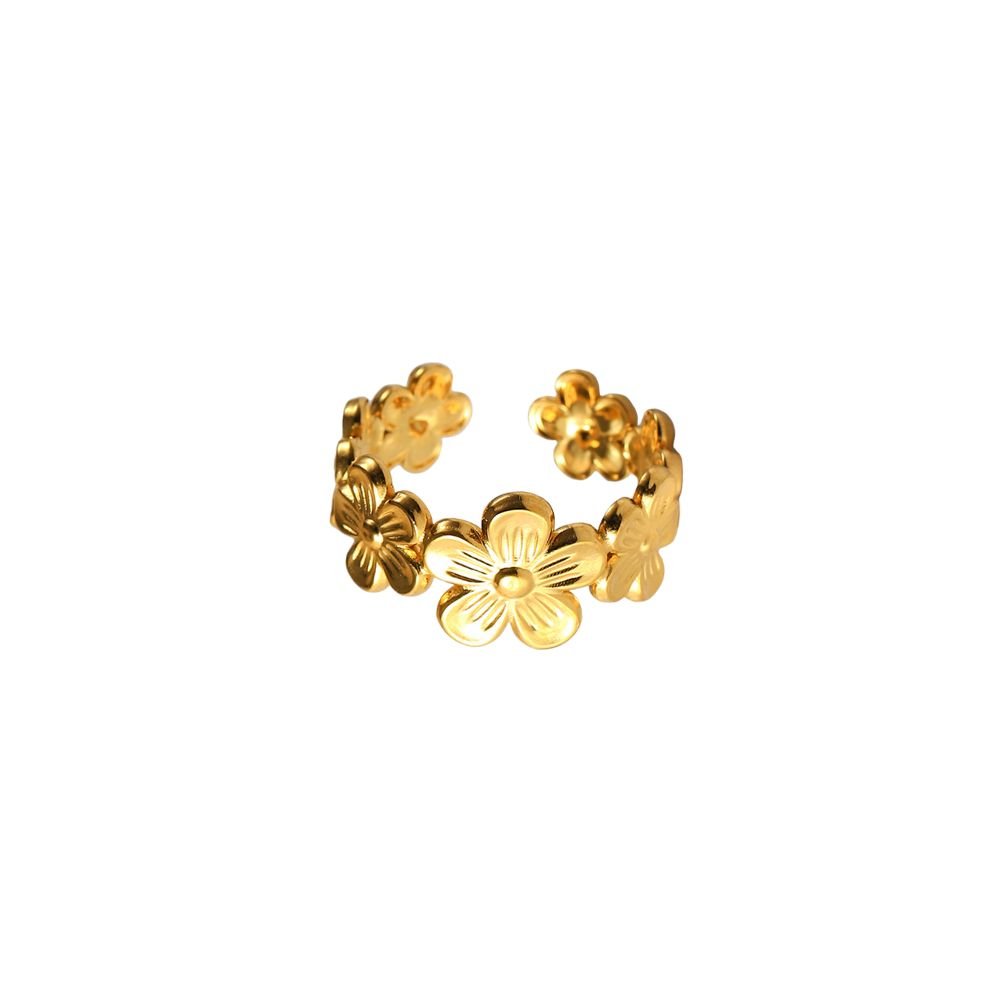 4 ANILLO FLOWER GOLD - Imagen 1